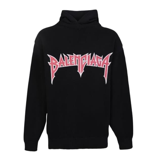 발렌시아가 23SS 시즌 체스트 로고 프린팅 후드