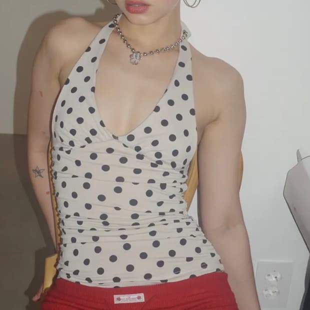 스컬프터 Dot Halter Top Raw