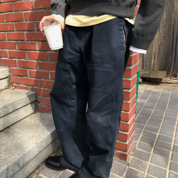 르아르 사이드 지퍼 가먼트 다잉 카고팬츠 L사이즈