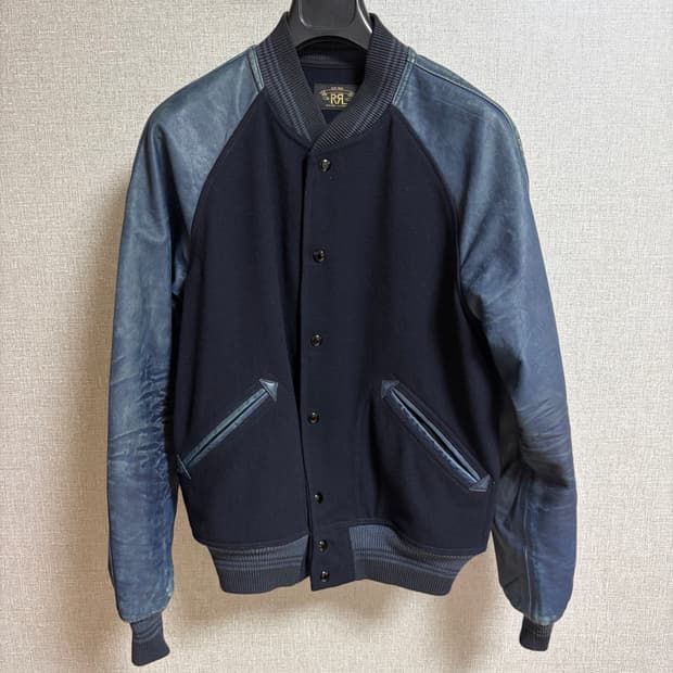 더블알엘 rrl 울레더 인디고 바시티 M