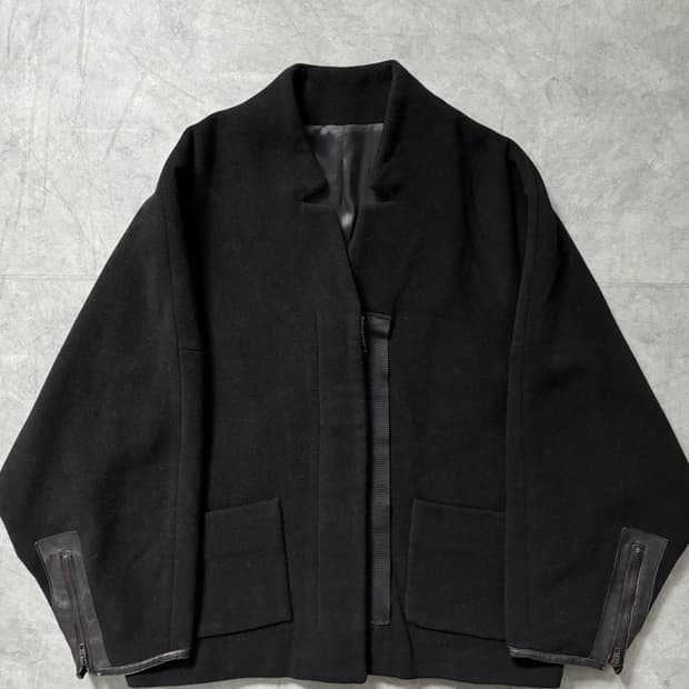 Acne Studios 아크네 블랙 울 레더 가디건