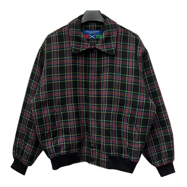 00s 라일앤스코트 울 타탄 체크 블루종 자켓 100