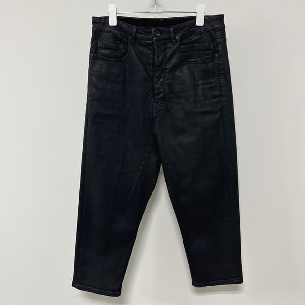 릭오웬스 18SS 다크쉐도우 콜랩스컷 코팅 크롭 팬츠 SBW