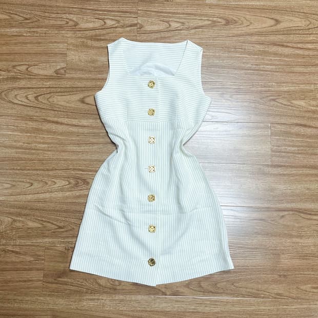 빈티지 금장 스트라이프 원피스 히메갸루 로걀 라떼 헤이세이 발레코어 고딕