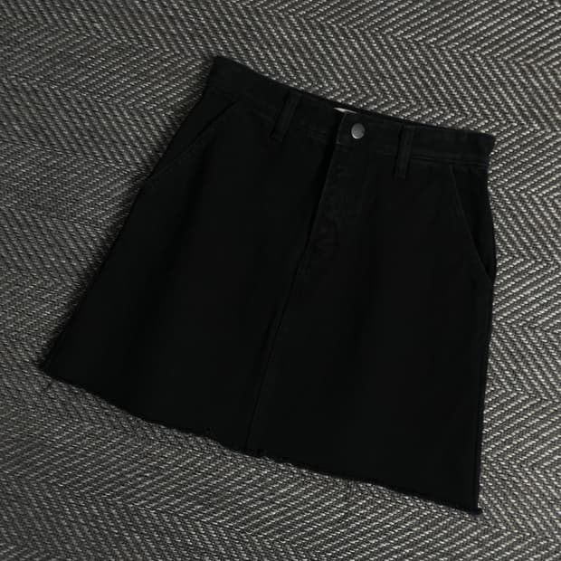 빈티지 블랙 데님 커팅 데님 스커트y 3326