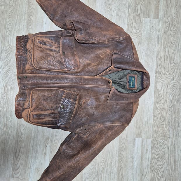 Mister sanwa 소가죽 A-2 자켓 L 