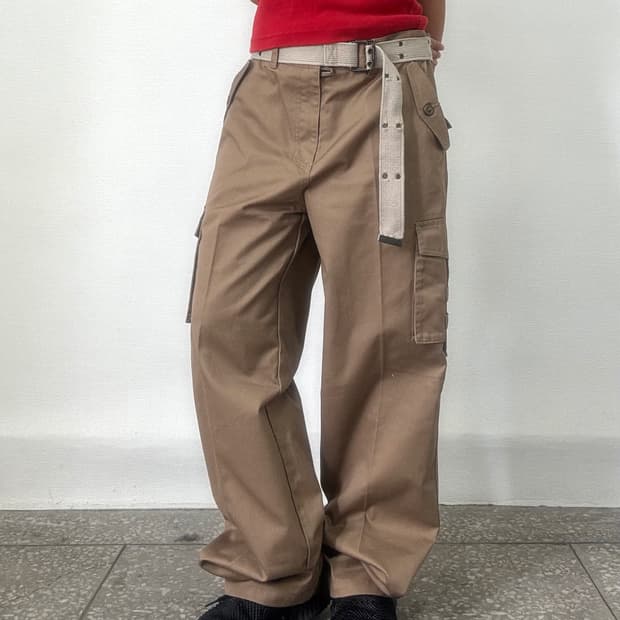 베이지 카고 팬츠
