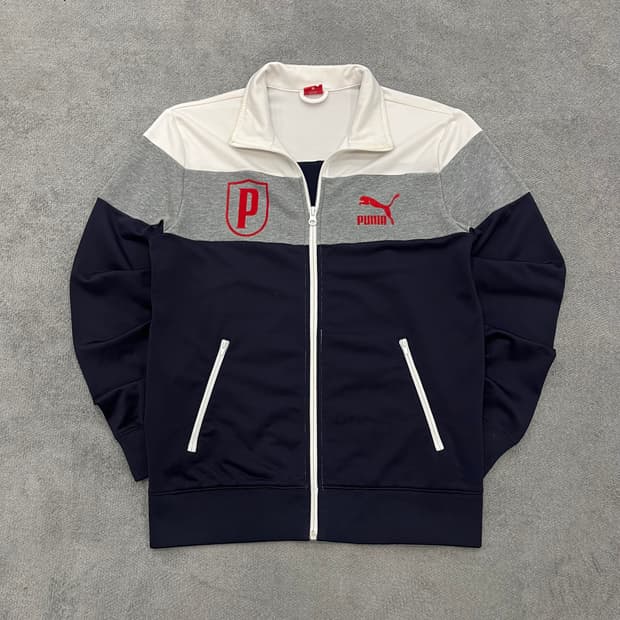 M 푸마 컬러블록 네이비 그레이 트랙자켓