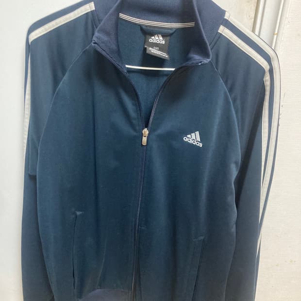 아디다스 남색 트랙 자켓 져지