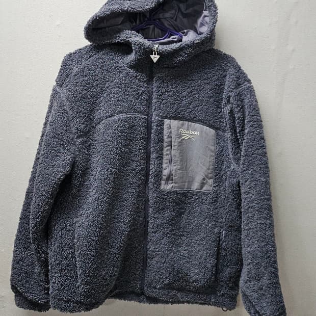 리복 플리스 후드 뽀글이 집업 L그레이