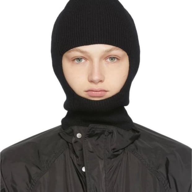 미착용 준지 JUUN J 블랙 울 바라클라바