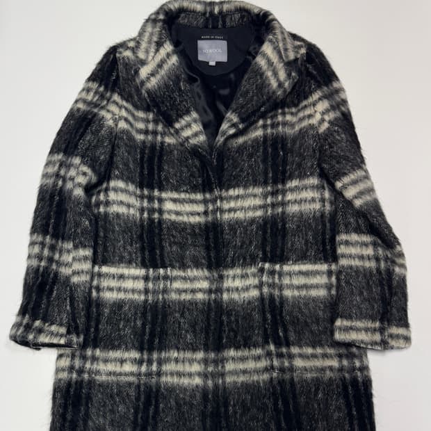 여성 쏘울 sowool 이태리 메이드 모헤어 체크 코트