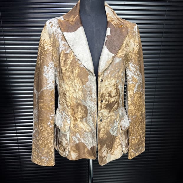 손석화 디자이너 송치 가죽 양가죽 레더 브라운 3버튼 블레이져 갸루 