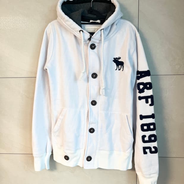 아베크롬비 순록 A&F 대장 후드집업 화이트 [S]