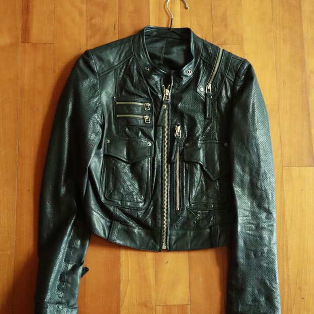 Black leather jacket