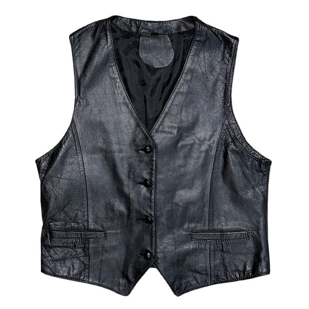 JAPANESE VINTAGE 레더 베스트 XL