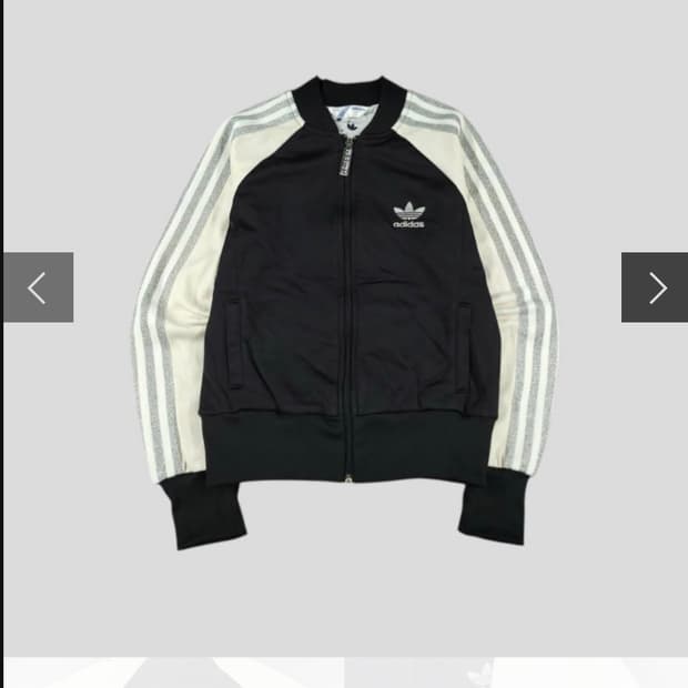 아디다스 00s 블랙 아이보리 실버 배색 글리터 트랙탑 집업