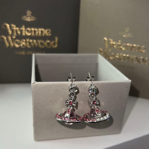 Vivienne Westwood pink orb earings