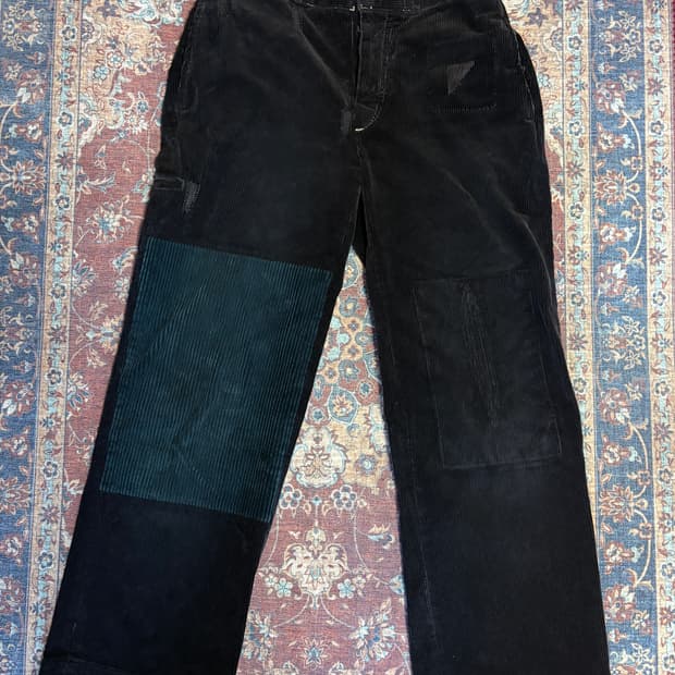 폴로 블랙 패치워크 코듀로이 팬츠