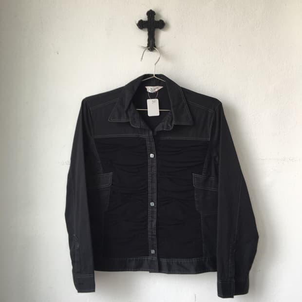 Shirring layered point shirt