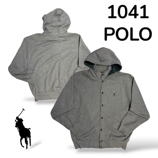 폴로 랄프로렌 안감 체크 후드 블루종 자켓 M