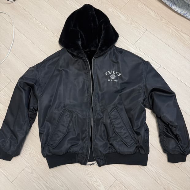 뉴욕 닉스 후드 MA-1 퍼 자켓 리버시블 양면