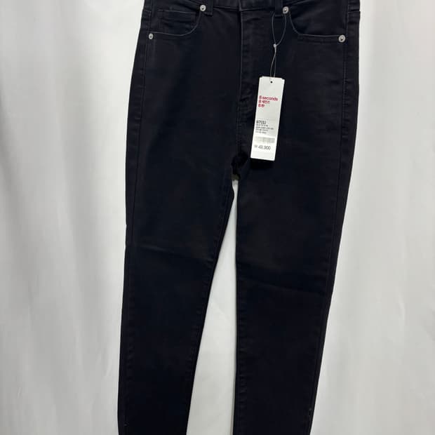 에잇세컨즈 스트레이트 블랙 데님 진 청바지 S