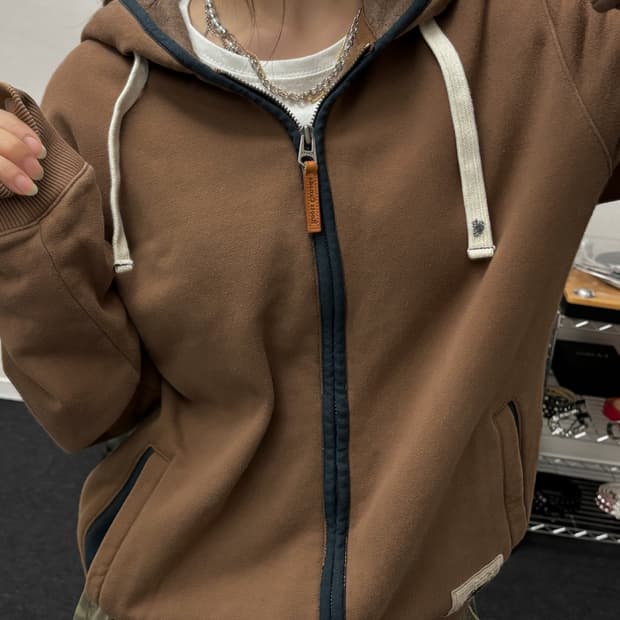 캐나다 루츠 00s 모카 브라운 후드집업