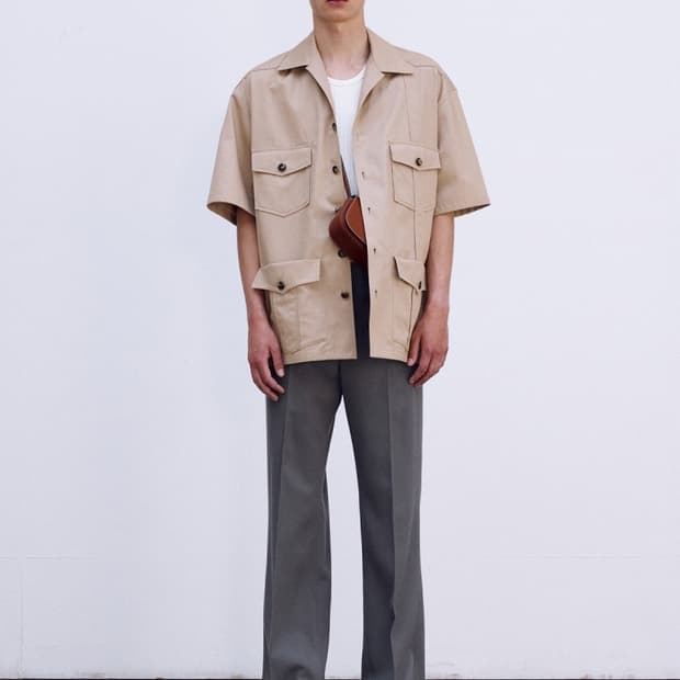 [할인] 렉토 24S/S 매트 코튼 멀티포켓셔츠 베이지