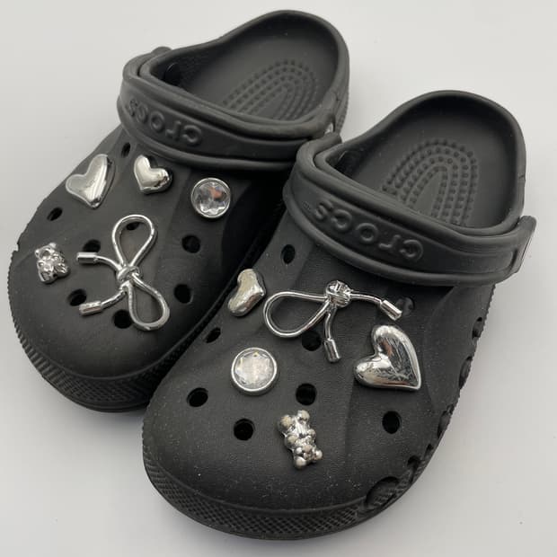 크록스 블랙 클로그 샌들 슬리퍼 W6 / 230