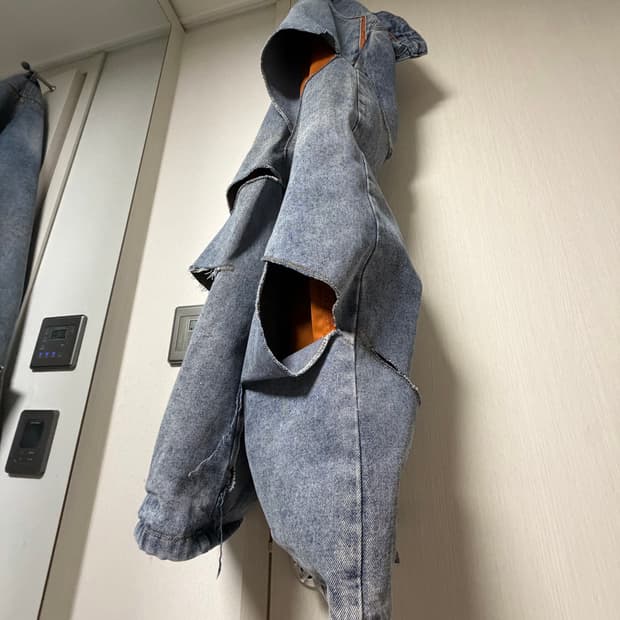 Layered Panel Cut-Out Baggy Jeans