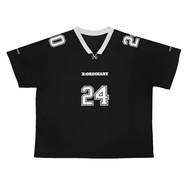급처) SHORT SLEEVE FOOTBALL JERSEY (BLACK)