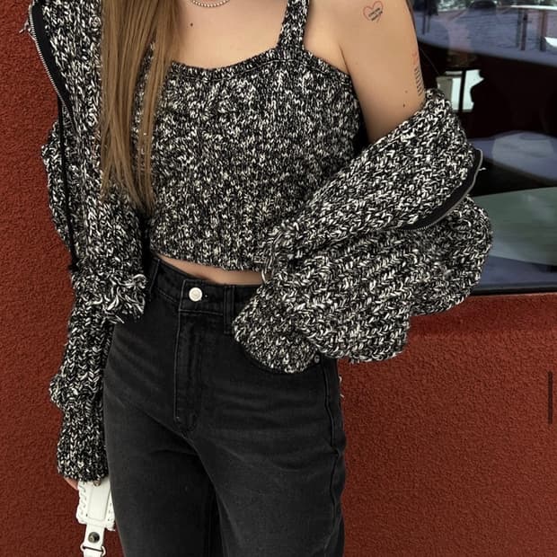 보카시 니트 후드+나시 세트