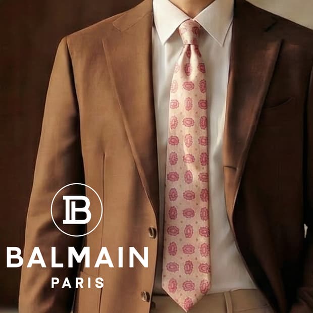 발망 실크 핑크 패턴 넥타이 9.7cm A등급 A19448
