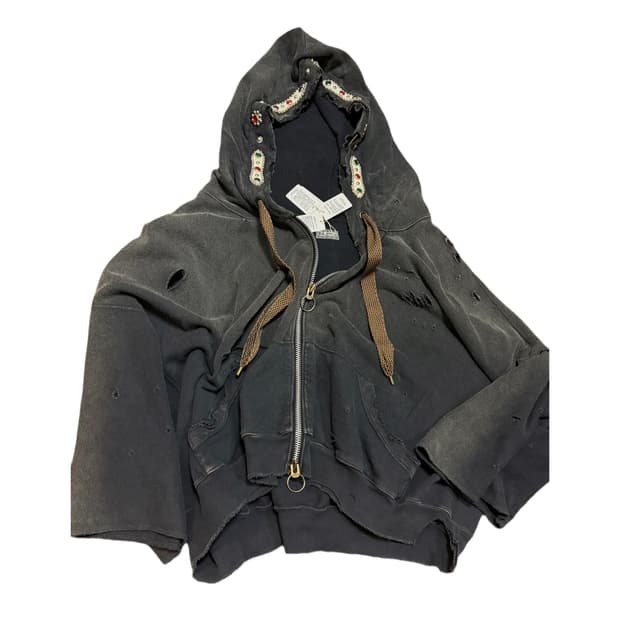 캐피탈 스릴러 젬스톤 디스트로이드 판초 후드집업