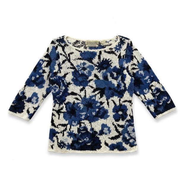 david brooks 플라워 패턴 니트 S/P