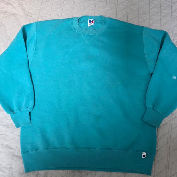 [XXL] 90s 러셀 애슬레틱 스웻 틸그린 틸블루 트래쉬드