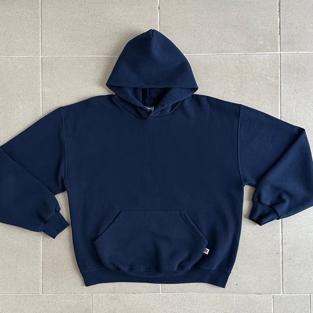 90s 빈티지 러셀 후드 네이비 L