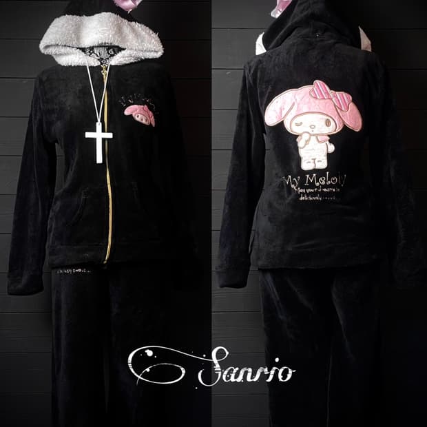 SANRIO 산리오 마이멜로디 블랙 트레이닝 후드집업 세트