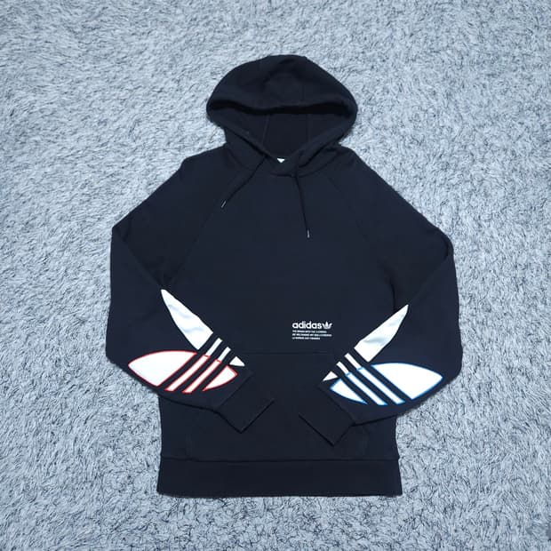 아디다스) M 남자 트라이컬러 후드티셔츠 / 왕눈이샵