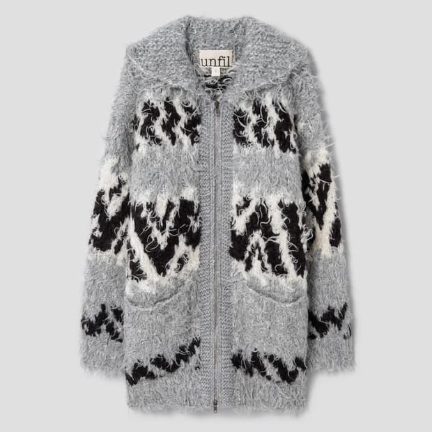 Unfil 언필 울 코위찬 핸드니트 자켓