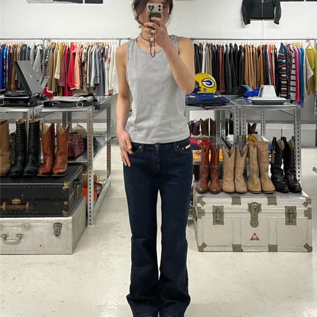 CALVIN KLEIN y2k low-rise boots cut