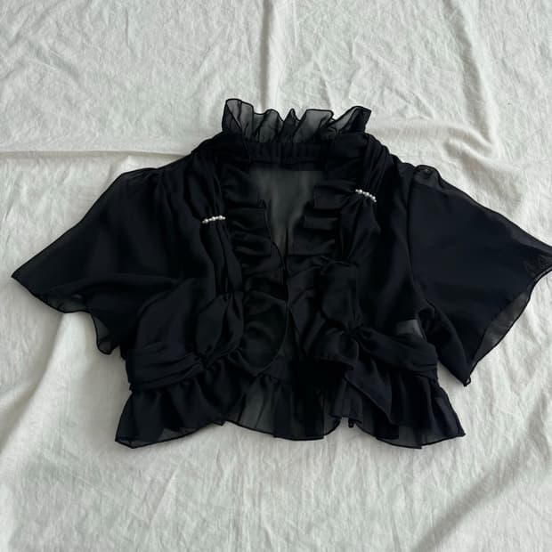 블랙 페어리 로딕 로걀 크롭 볼레로