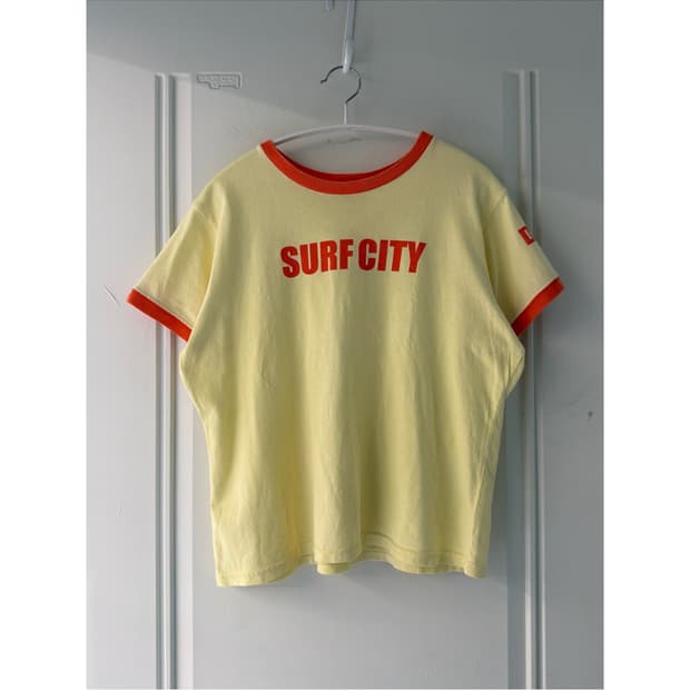 빈티지 surf city 링거 반팔티