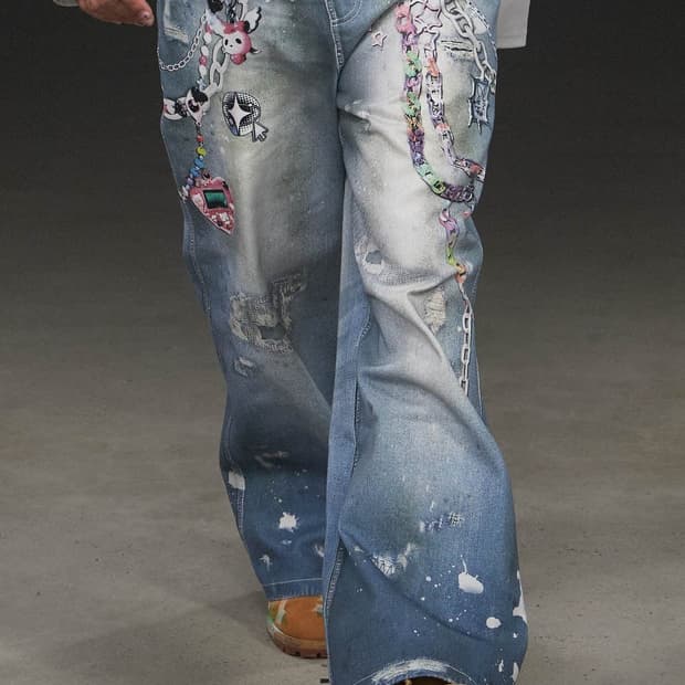 DND4DES 카툰 체인 와이드 팬츠