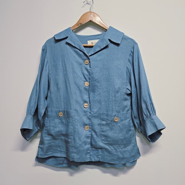 지스튜디오  블루 린넨 자켓 66