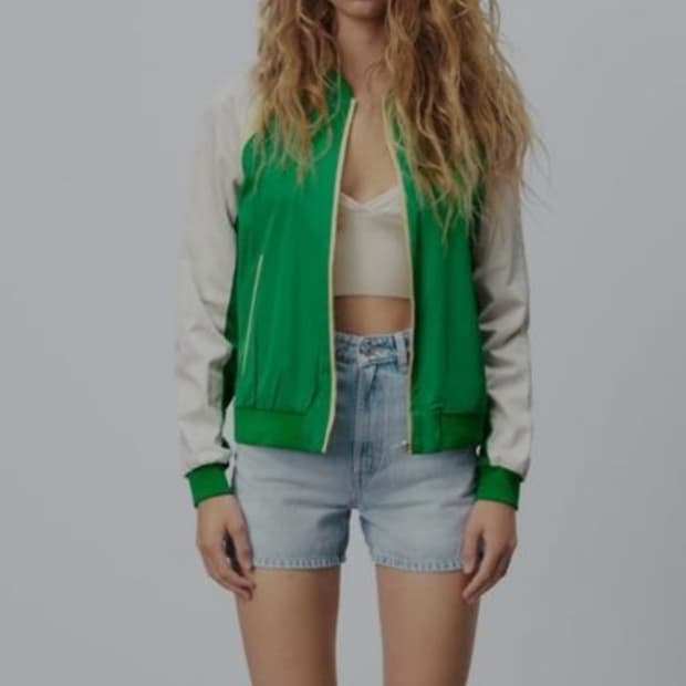 ZARA 자라 배색 봄버 자켓 M _ 여성