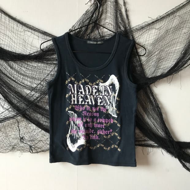 Y2k mood printing sleeveless 