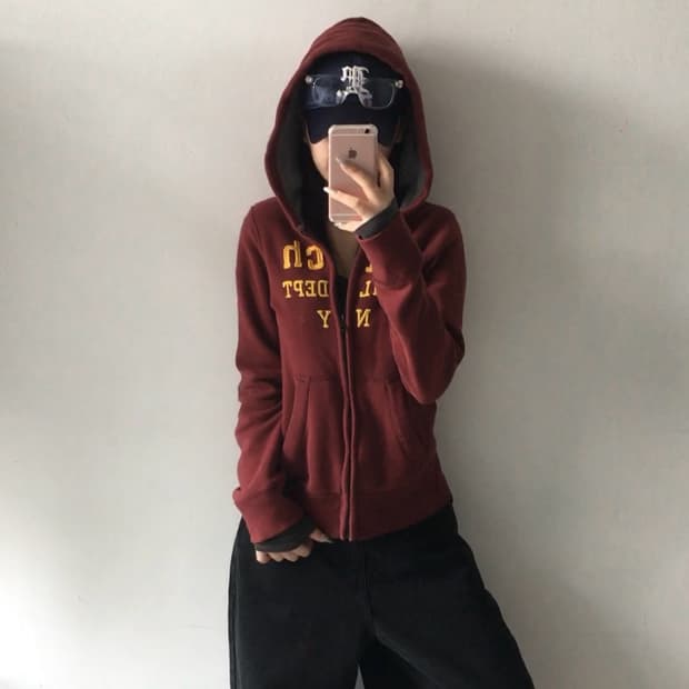 아베크롬비 자수 패치로고 후드집업