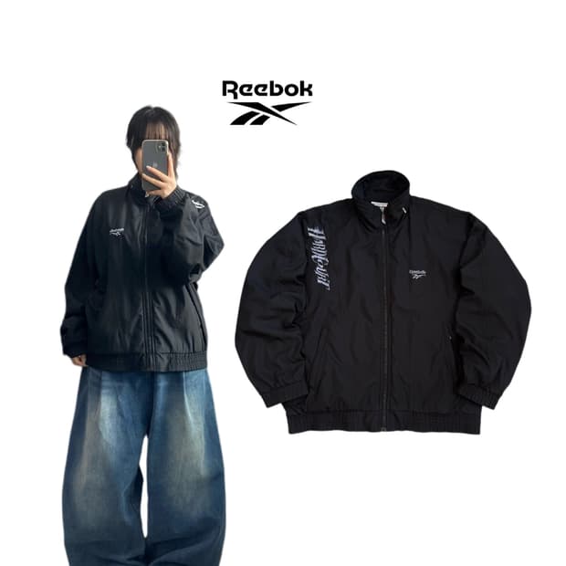 리복 90s 화승 올드스쿨 바람막이 블랙